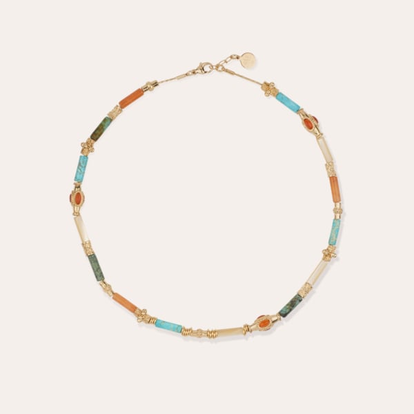 Kali Bis necklace - Carnelian & Turquoise 