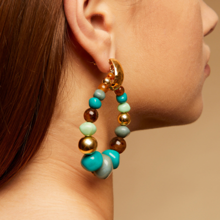 Biba Bis earrings acetate gold - Multico Bleue