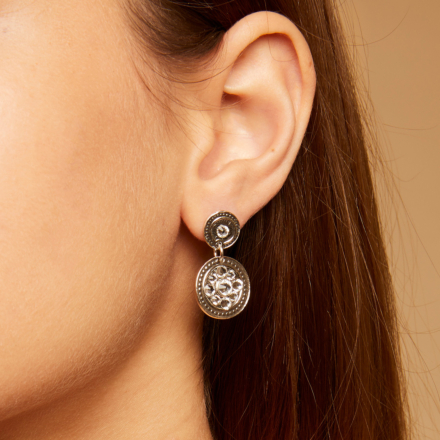 Sequin earrings silver