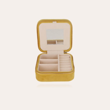 Jewelry box velvet small size - Yellow