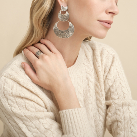 Luna Wave double earrings silver