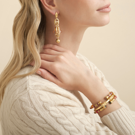 Prato earrings large size acetate gold
