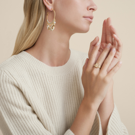 Anastasia hoop earrings mini gold - Exclusive piece (4 pieces)