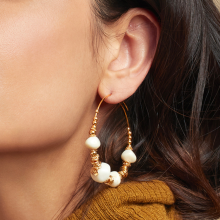 Biba hoop earrings small size acetate gold - Grey