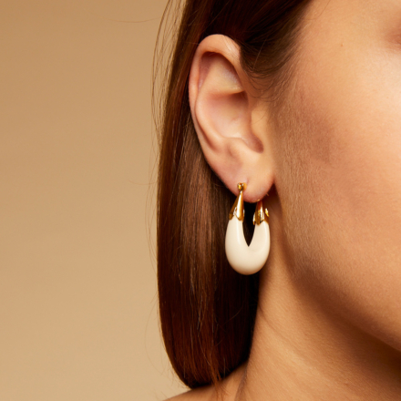 Ecume earrings small size gold - Black