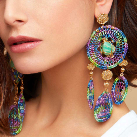 Fanfaria Serti earrings gold - Rock crystal