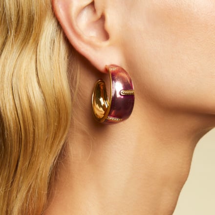 Idra hoop earrings enameled gold 