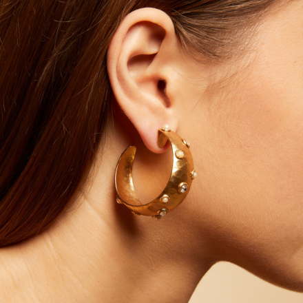 Leontia hoop earrings small size gold 