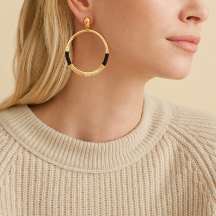 Mimi Macao raffia earrings gold