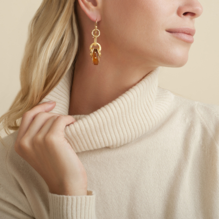 Prato earrings small size acetate gold 