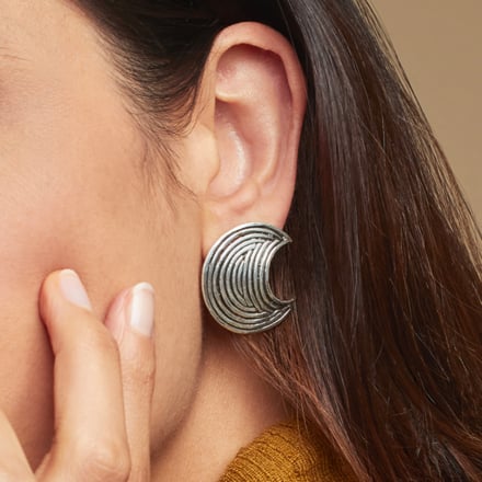 Luna Wave studs earrings silver