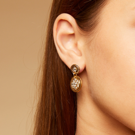 Sequin earring gold