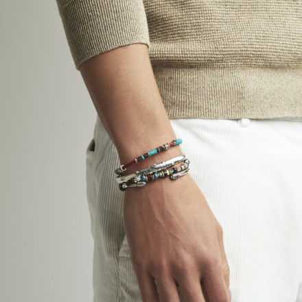 Ariane cabochons men bracelet silver