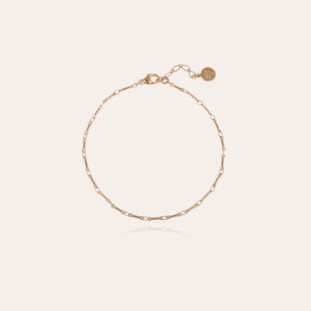 Bamboo chain ankle bracelet gold - to personalize