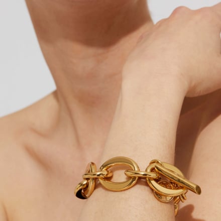 Bracelet Maille Ovale moyen modèle doré