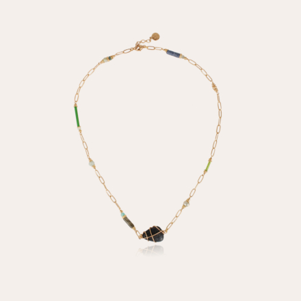 Rainbow necklace gold - Lazulite