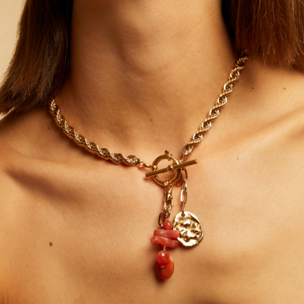 Sueno necklace - Red Jasper