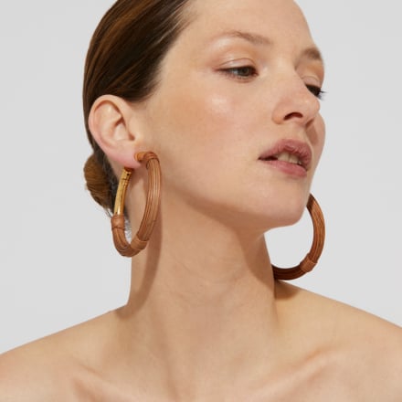 Boucles d'oreilles Maoro grand modèle dorées - Osier - Collection 55 ans