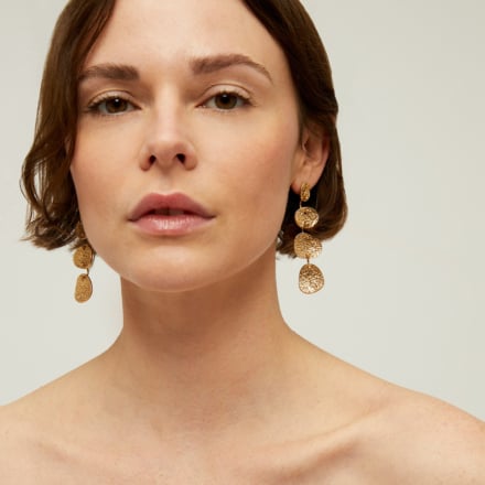 Eclipse 4 rows earrings gold 