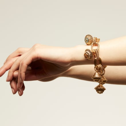 Bell enamel bracelet gold