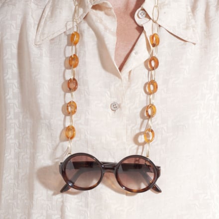 Escale necklace Glasses Chain small size acetate gold 