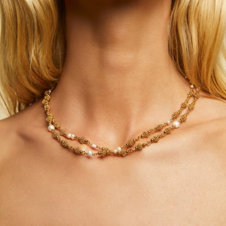 Rosario long necklace gold